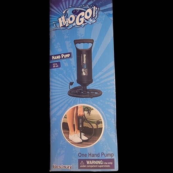 H2OGO Air Hand Pump 12" Large Air Chamber FOR Rapid Inflation-3 Adapters0 - Picture 1 of 3